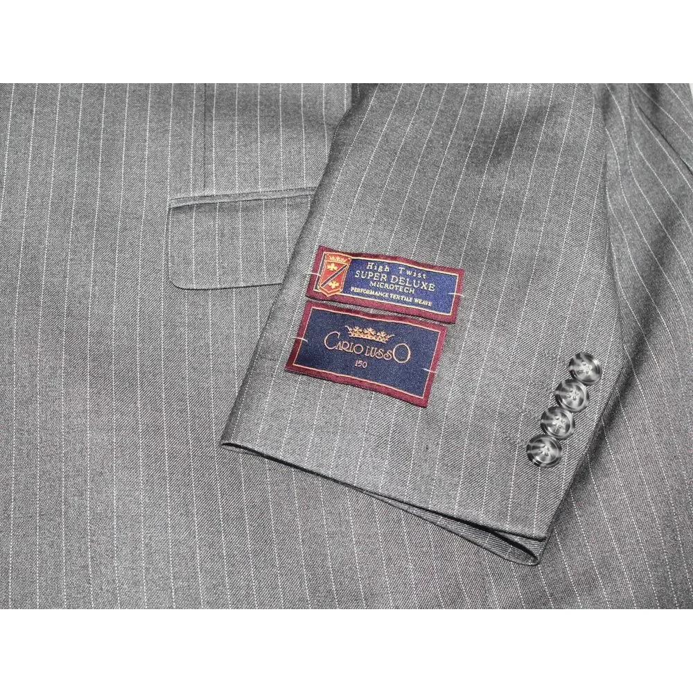 NWT Carlo Lusso 150 Gray‎ Blend High Twist Sport Coat Blazer Mens Size 44 Long